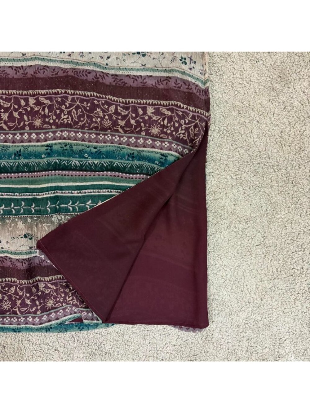 90s striped boho silk skirt - Picture 4 of 7